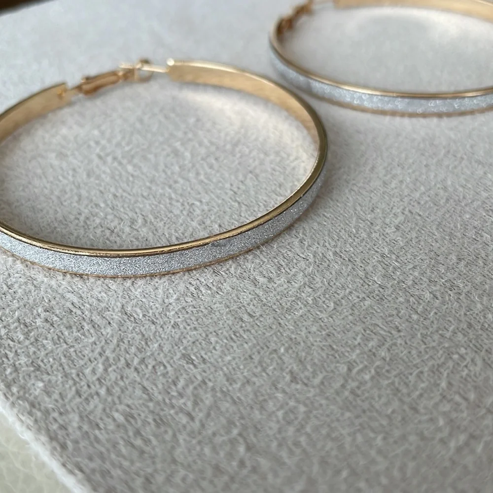 Gold + sparkle hoop earrings